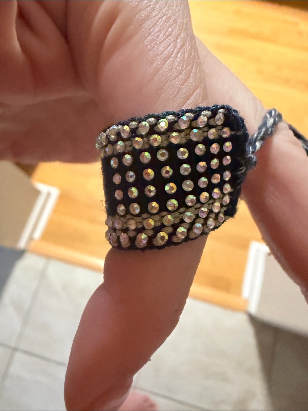 Dior Black and White embellished sparkly Logo Bracelet - Picture 8 of 14